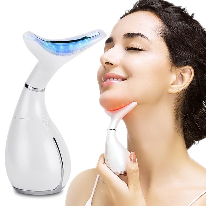 LED Photon Therapy Neck and Face Lifting Massager Vibration Skin Tighten-Beauty-Shop Alluring