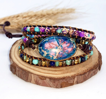 Load image into Gallery viewer, Imperial Stone Multi-layer Woven Leather Bracelet
