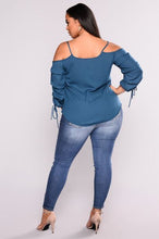 Load image into Gallery viewer, Plus size rip high elastic jeans woman jeans
