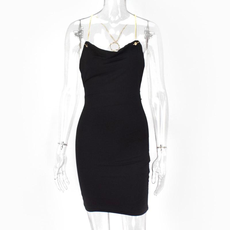 Spaghetti Straps Backless Dress Slim Fit Short Dress - Online Fashion Store -Shop Alluring